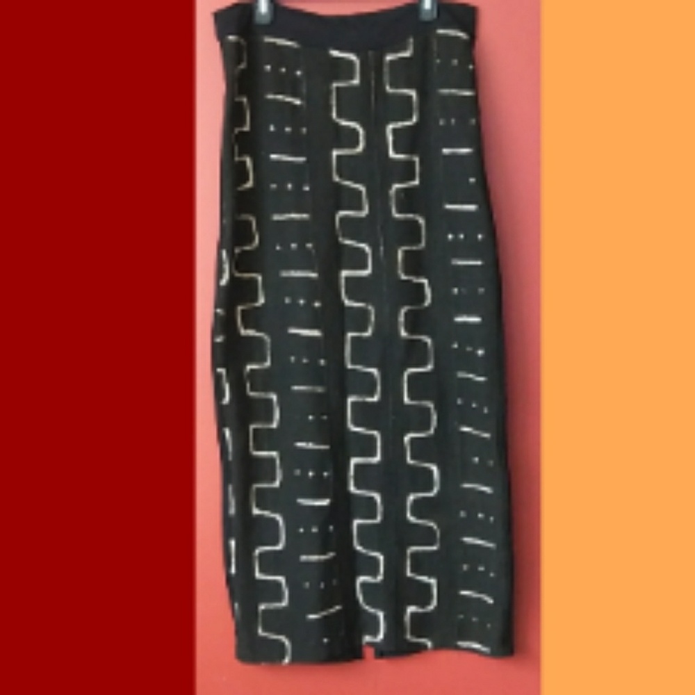 Mudcloth Clutch Bag and Maxi Skirt, Back Split